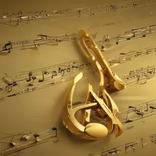 gold music notes
