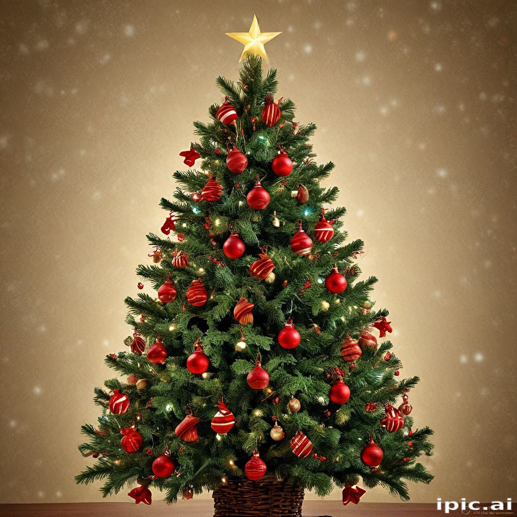 Beautifully Decorated Christmas Tree with Red Ornaments and Star Topper