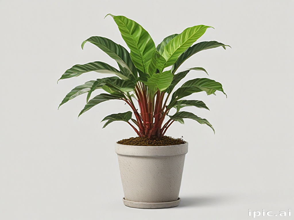 Beautiful Indoor Plant in a Simple White Pot with Lush Green Leaves