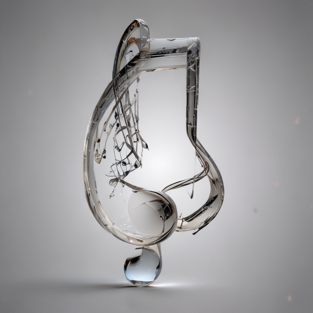 Elegant Glass Sculpture of a Musical Note Capturing the Essence of Harmony