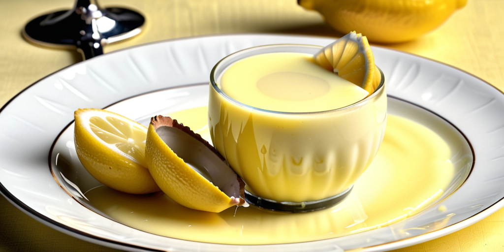 lemon posset in lemon shell