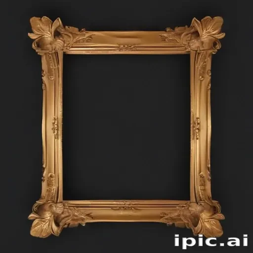 rectangle golden frame png