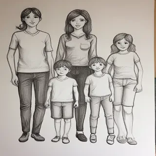 drawings of family