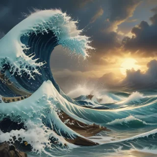 great wave wallpaper