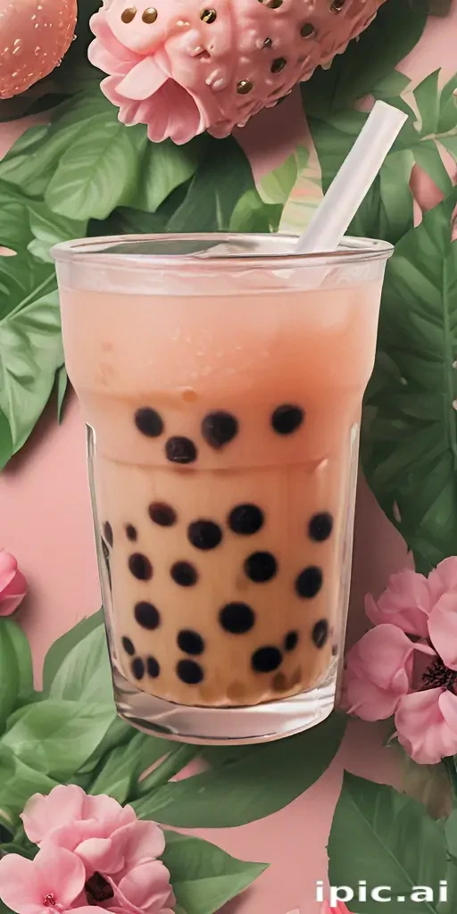 aesthetic boba tea background