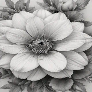 pencil drawn flowers