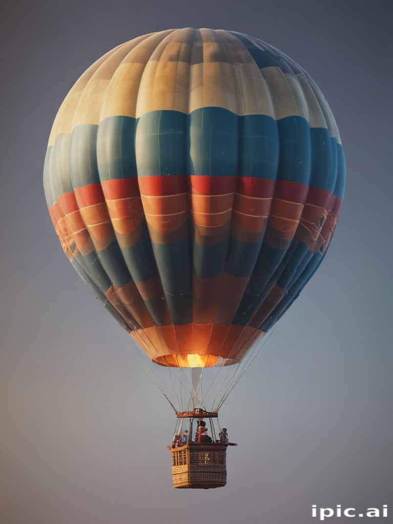 Colorful Hot Air Balloon Soaring High Above the Scenic Landscape