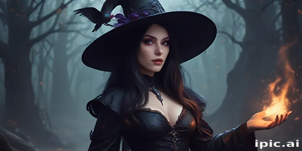 beautiful dark witch fantasy art