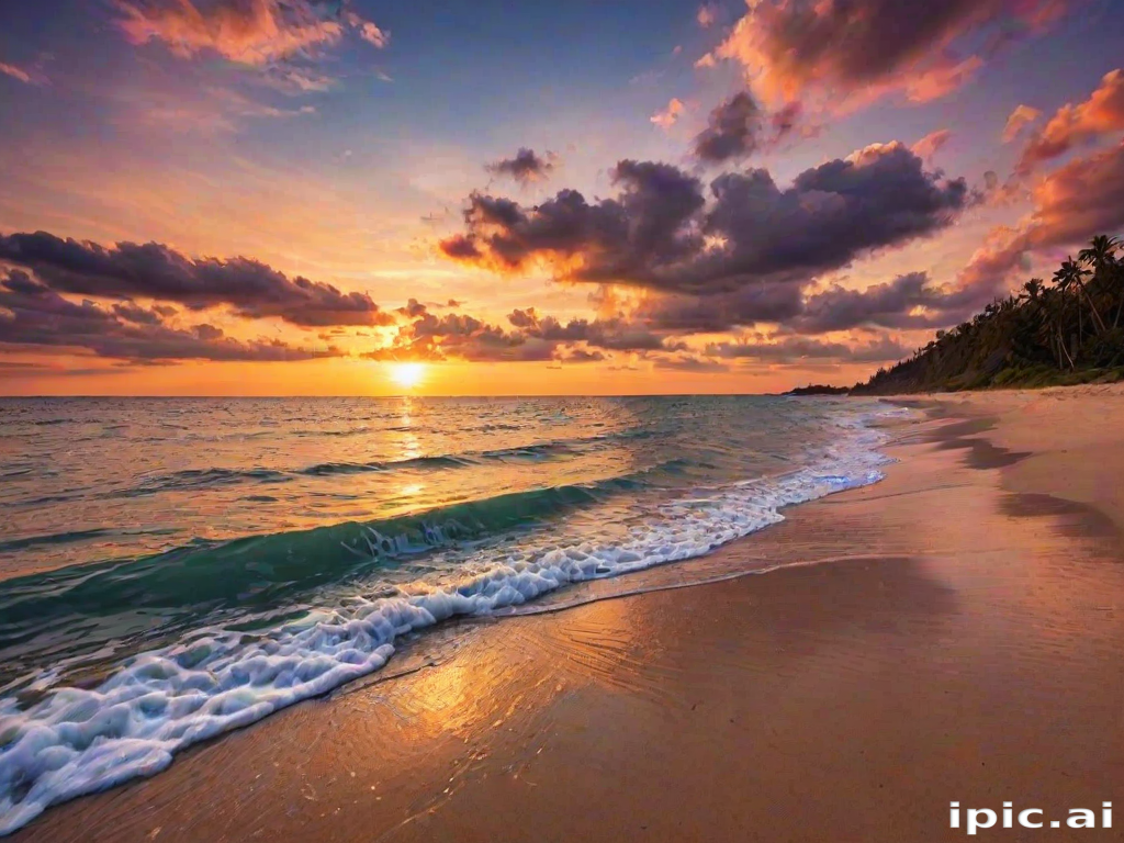 sunset wallpaper beach