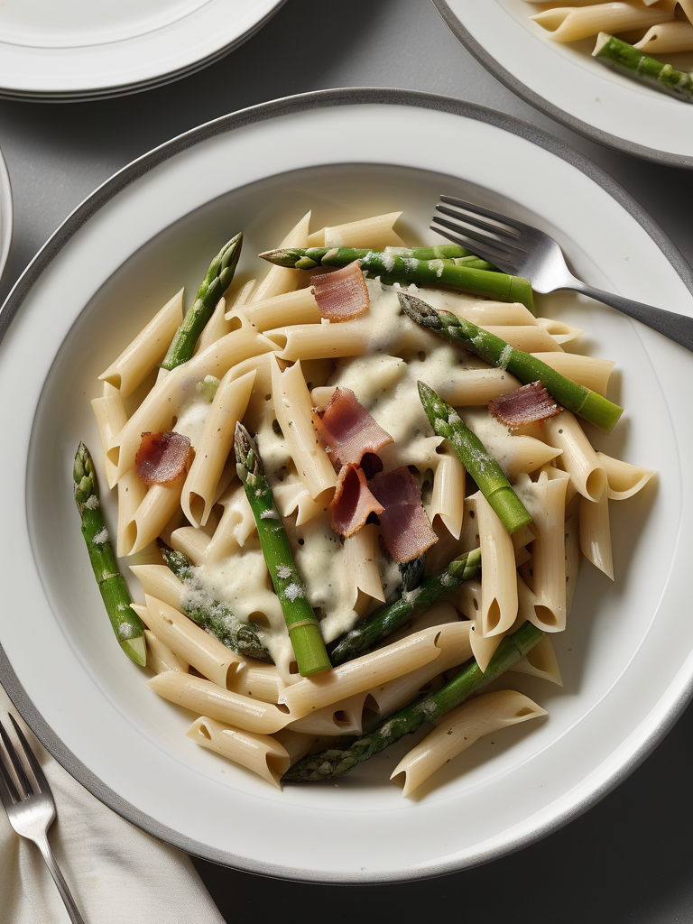 creamy pasta with asparagus and bacon