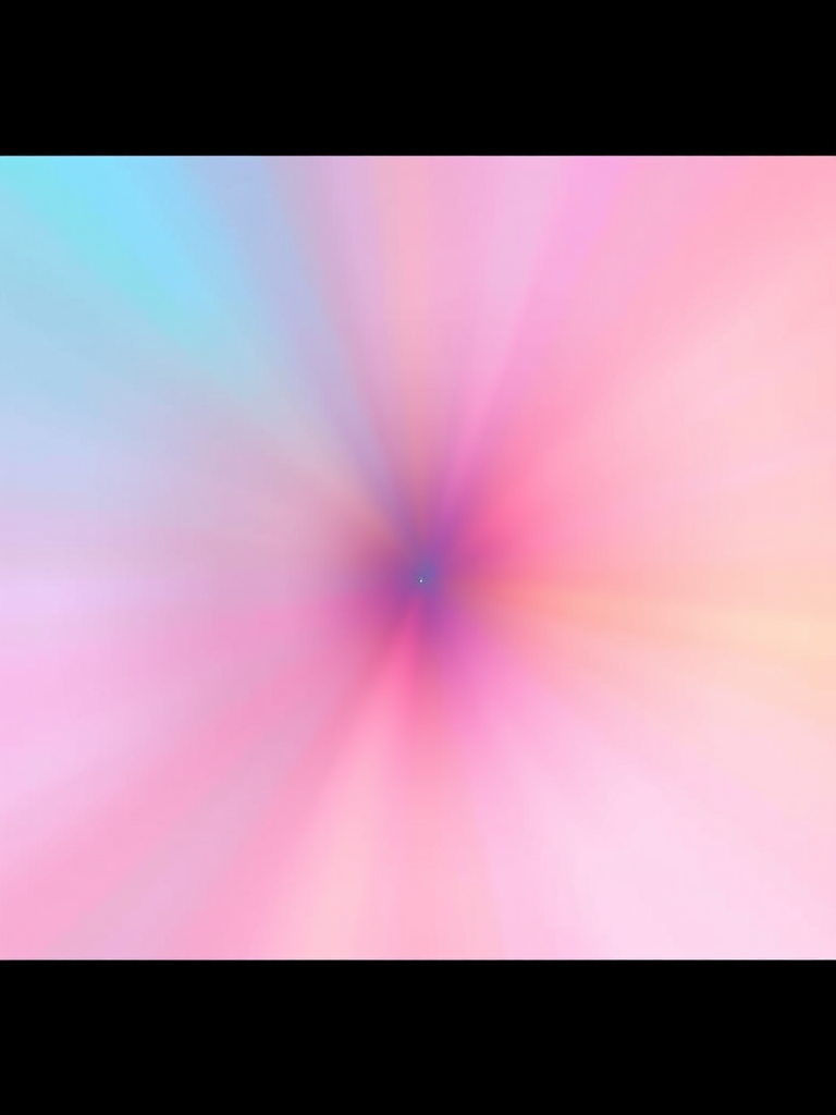 Create a vibrant abstract background radiating from a central point with soft pastel colors including pink, blue, and yellow, captured with a Canon EOS R5 at f/4.0, ISO 100, 24mm lens, using a shallow depth of field for a smooth bokeh effect.