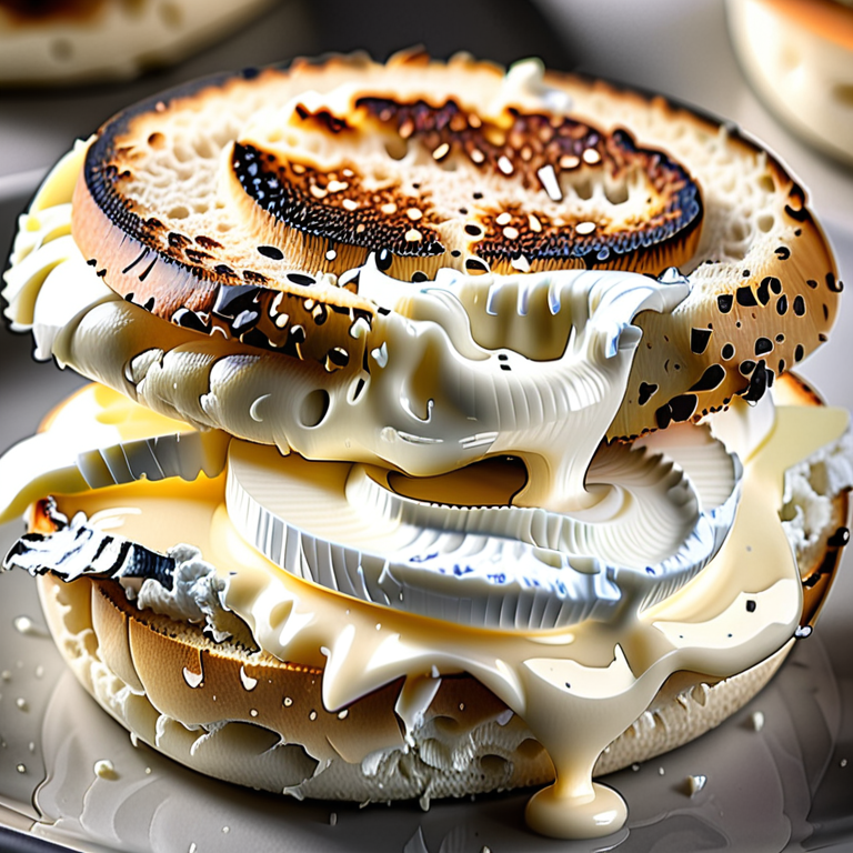 cream cheese on english muffin