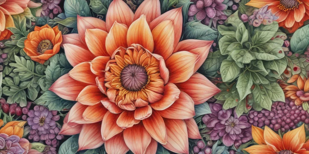 colourful flower drawing
