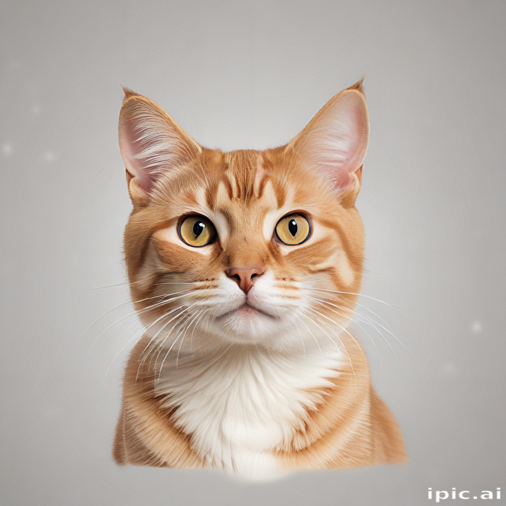 A Majestic Orange Tabby Cat with Captivating Eyes Against a Soft Background