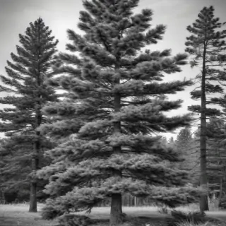 black and white pine tree clipart