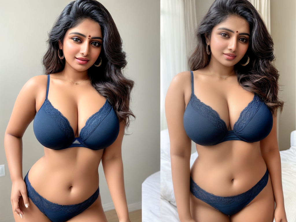 Free Ai Image Generator - High Quality and 100% Unique Images -  —  Hot and sexy indian woman big boobs and big hip wear bar and panty