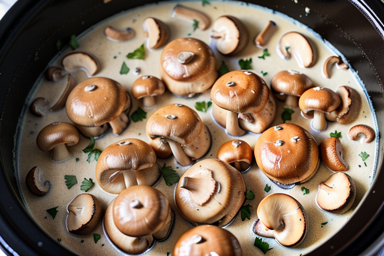 3-ingredient creamy mushroom crockpot chicken