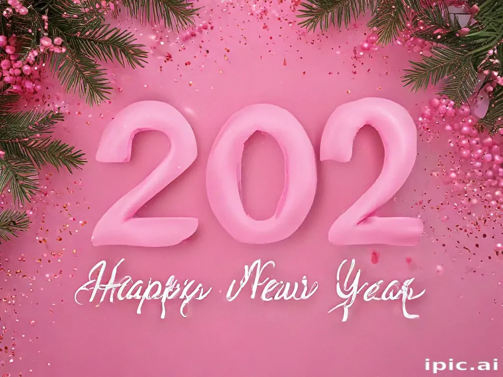 pink happy new year 2024