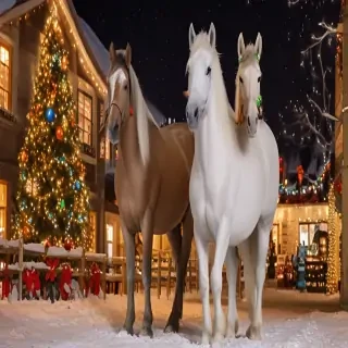 pictures of christmas horses