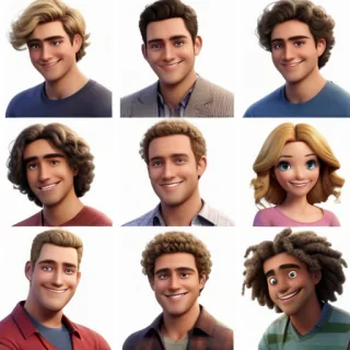 popular male cartoon characters with curly hair