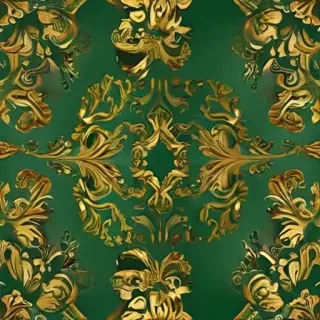 gold and green background