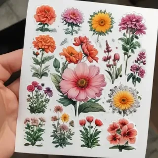 aesthetic flower stickers