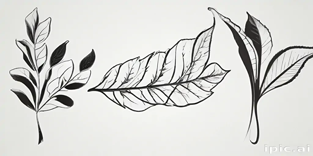 black and white clipart leaf