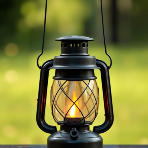 Create a realistic render of a vintage lantern with a glowing flame, captured from a slightly elevated angle, using a DSLR camera, aperture f/2.8, shutter speed 1/60 sec, ISO 200, natural light for enhanced clarity and detail.