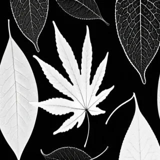 leaf white and black