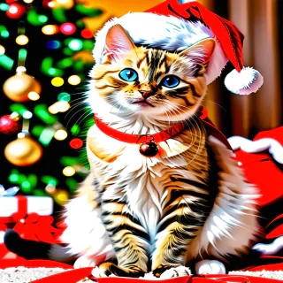 merry christmas images with cats