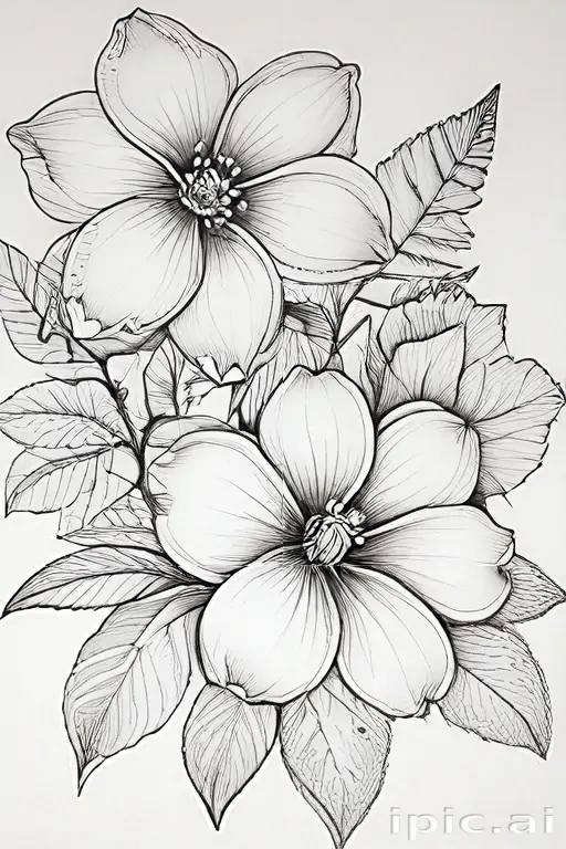 flower drawing for coloring