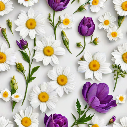 flowers white background