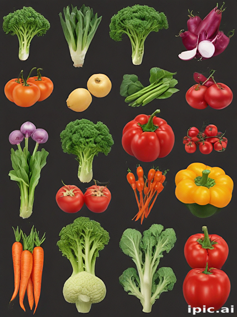 Vegetables Deep Color A Colorful Array of Fresh Vegetables Displayed on a Dark Background.