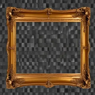 rectangle golden frame png
