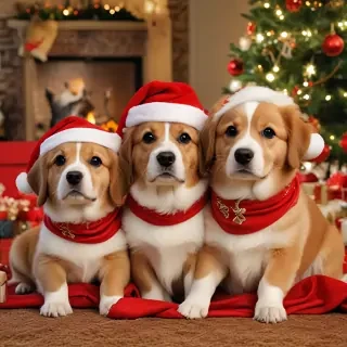 christmas dogs wallpaper