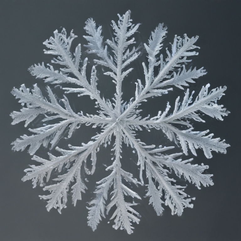 Intricate Frosted Snowflake Displaying Nature's Unique and Beautiful ...