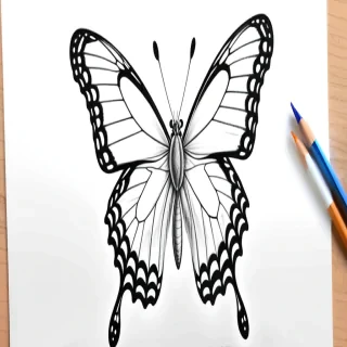 drawing pic of butterfly