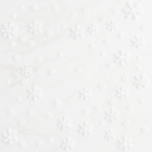 Create a winter themed background featuring a marble texture with soft white and light beige colors and overlay delicate snowflakes in various sizes and designs scattered throughout the image.