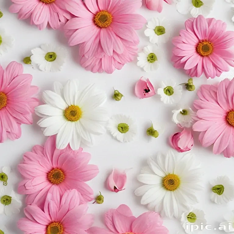 flowers white background