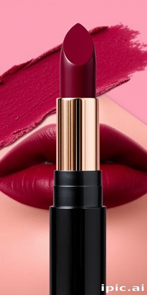 Velvety Mulberry Wine lip color offers a deep, rich burgundy with a soft matte finish, perfect for autumn and winter looks that exude sophistication