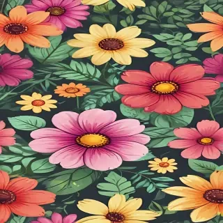 cartoon flowers transparent background