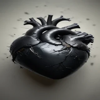 broken black heart
