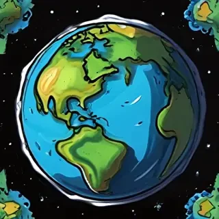 cartoon picture of the planet earth