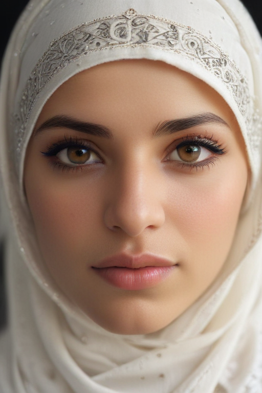 Graceful Portrait of a Young Woman in a Beautiful White Hijab