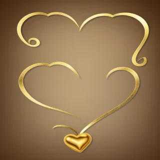 gold heart clipart