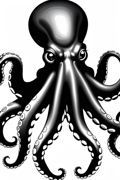 black and white octopus clipart