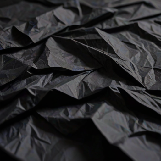 crinkled black paper