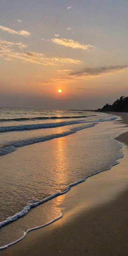 sun set on beach