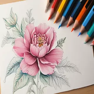 color drawing flowers