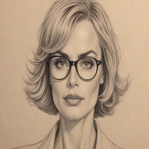 Alluring Eileen Davidson, pencil sketch, portrait of Wonderful woman 1932s in glasses, hair style beatnik, outline, clear lines, fine lines, 8k